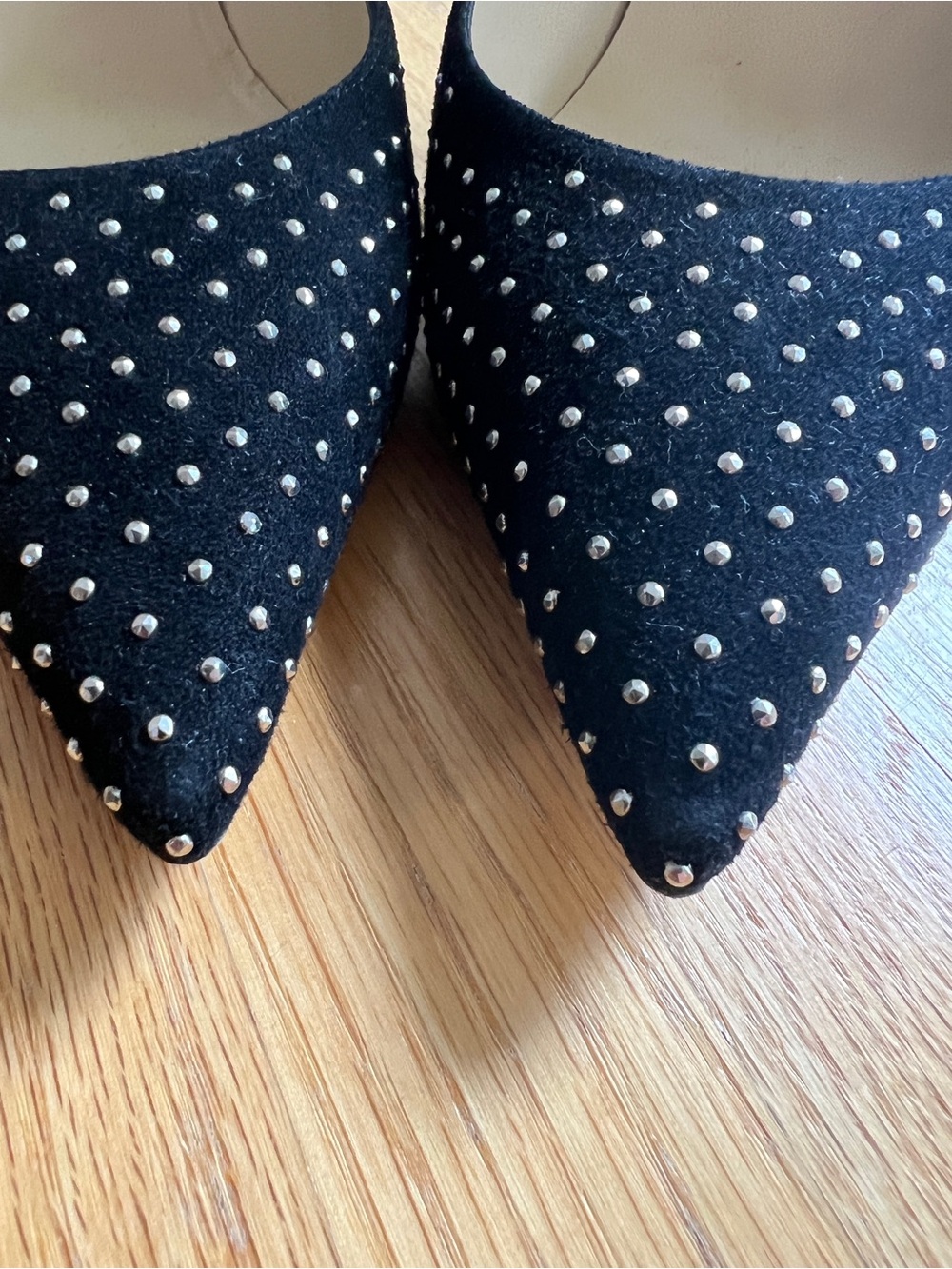 Jimmy Choo Black Suede Gold Studded Stiletto Pumps, 39/8.5 - Picture 7 of 7
